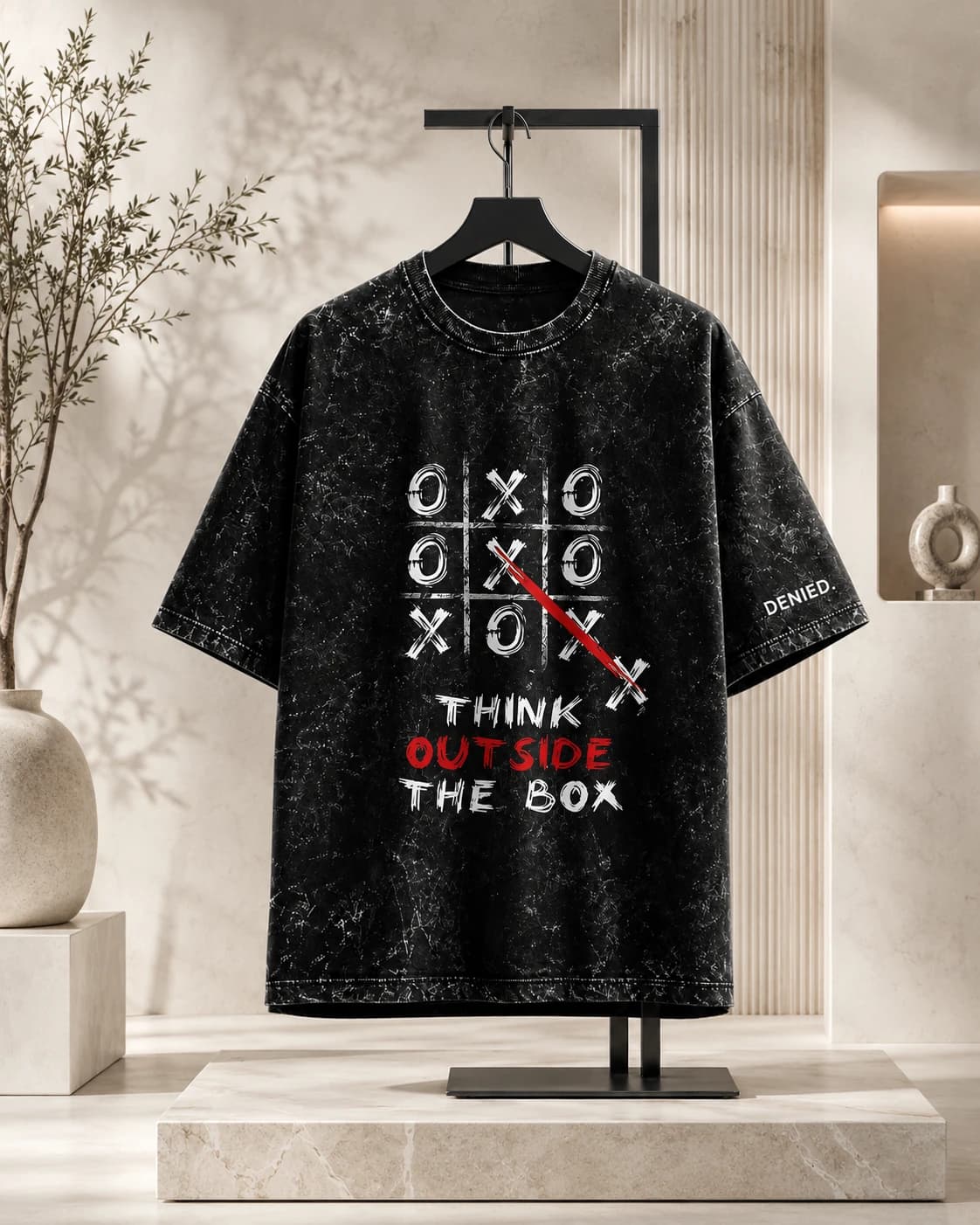 Think Outside the Box Acid Washed Tee - 1