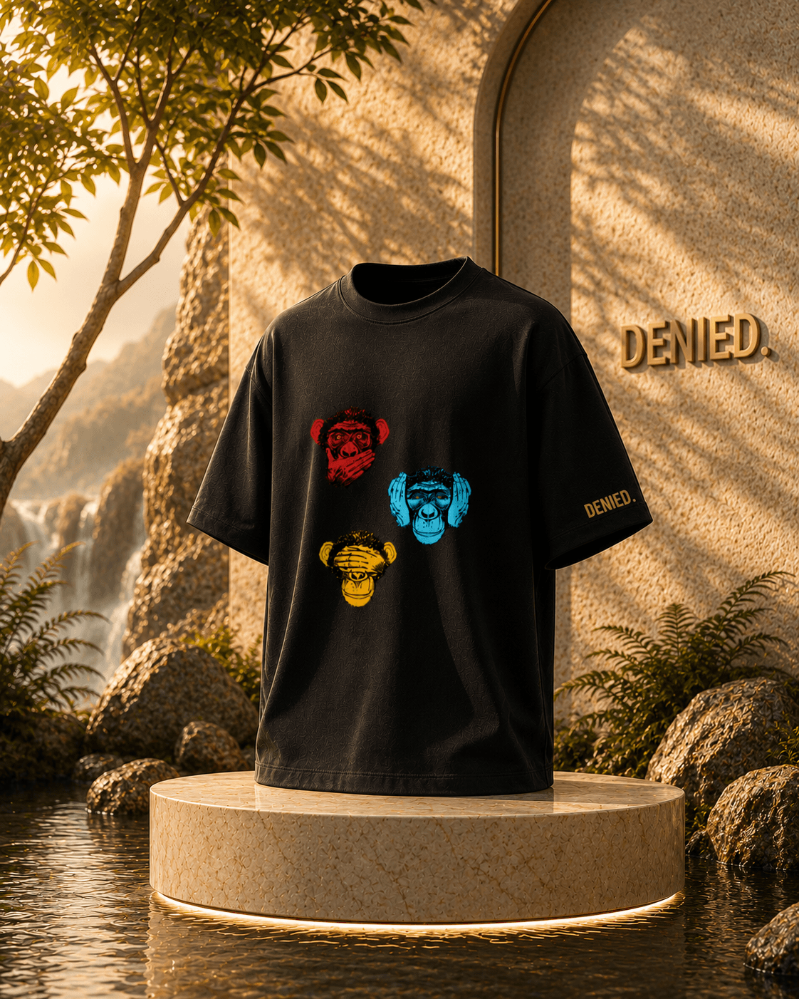 3 Monkeys Oversized Tee - 1